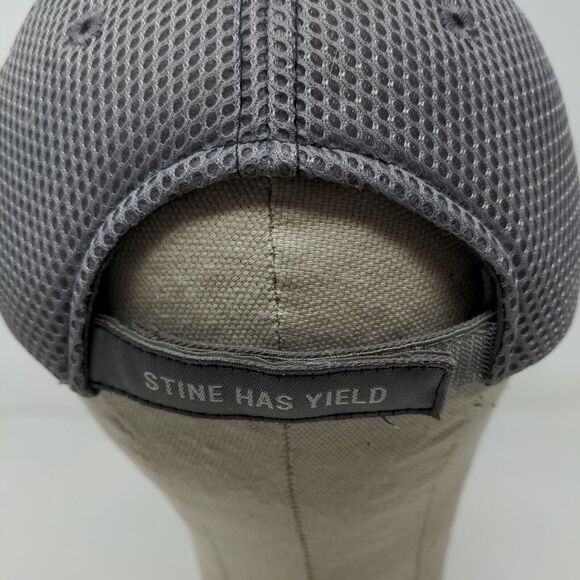 Stine Men's Strapback Hat Tan Gray Embroidered Logo Farmer Seed - Picture 8 of 11